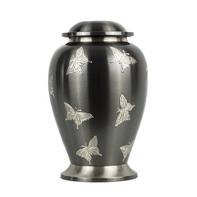 Dark gray butterfly urn